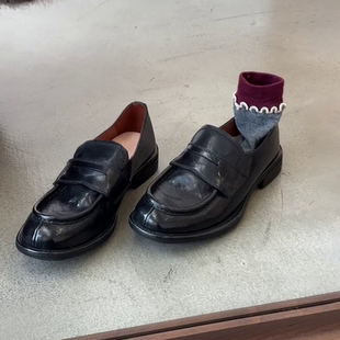 羊皮版~圆头低跟百搭舒适通勤日常外穿简约高级感老钱风女小皮鞋