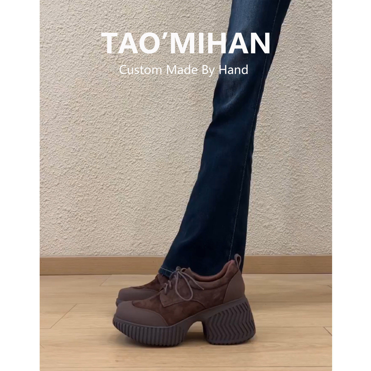 真皮版~增高8cm厚底小皮鞋女2026新款小个子高跟单鞋显高乐福鞋子