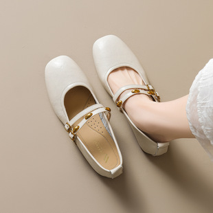 绝美法式气质小金豆巨舒适芭蕾玛丽珍鞋女新款蛋卷平底浅口单鞋子