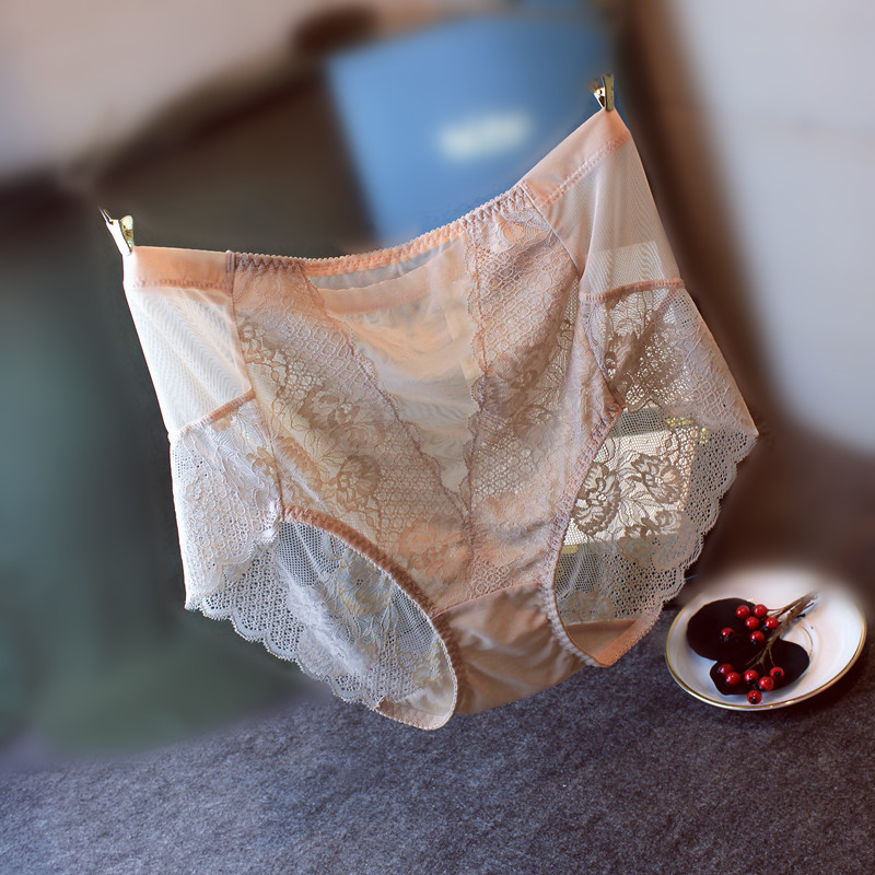 高腰大码收腹超薄透明纯棉档内裤