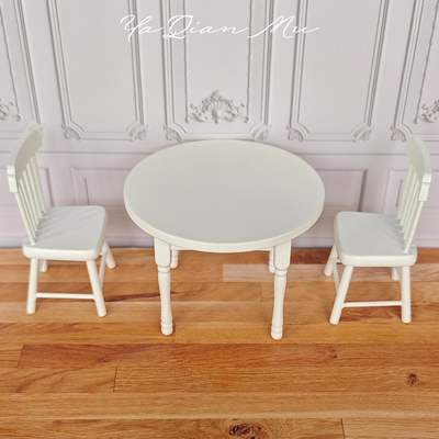 112餐桌椅子微缩木质家具