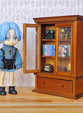 112微缩家具双门复古展示柜