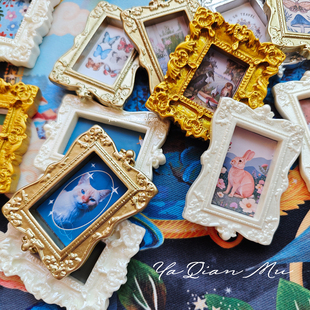 微缩迷你装饰画ob11立牌娃屋客厅卧室挂画bjd袖珍手办拍照道谷美