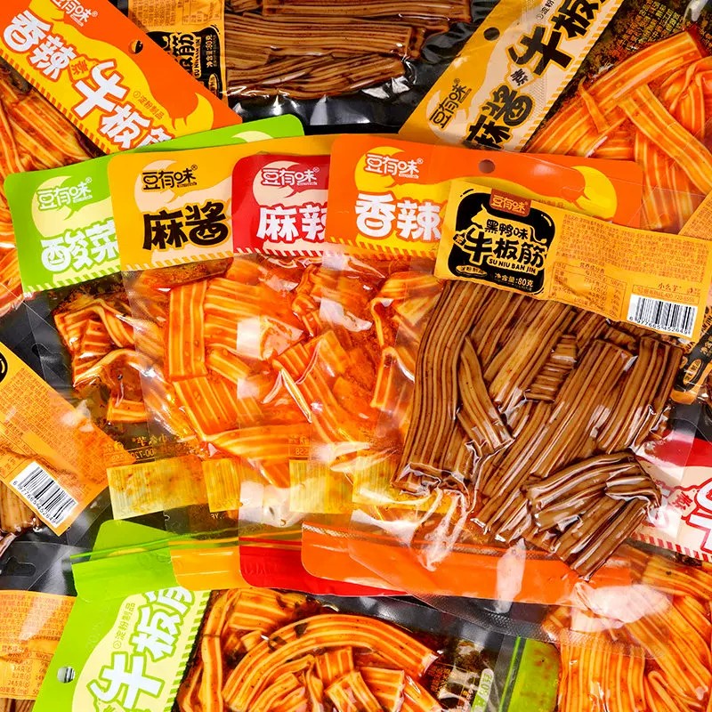 豆有味香辣素牛板筋麻辣麻酱味塑胶跑道休闲零食湖南辣条酸菜解馋