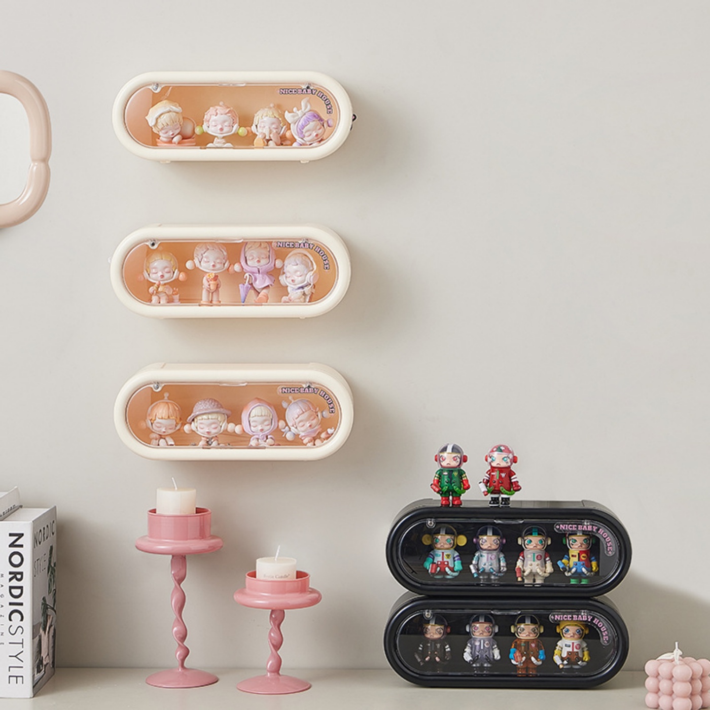 盲盒展示架泡泡玛特玩具墙