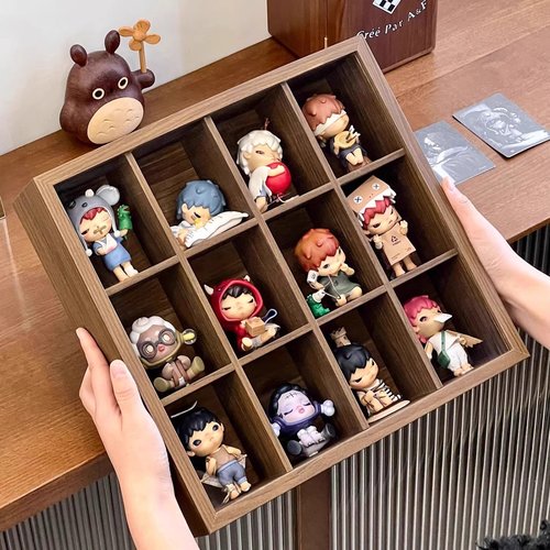 实木盲盒收纳盒透明亚克力