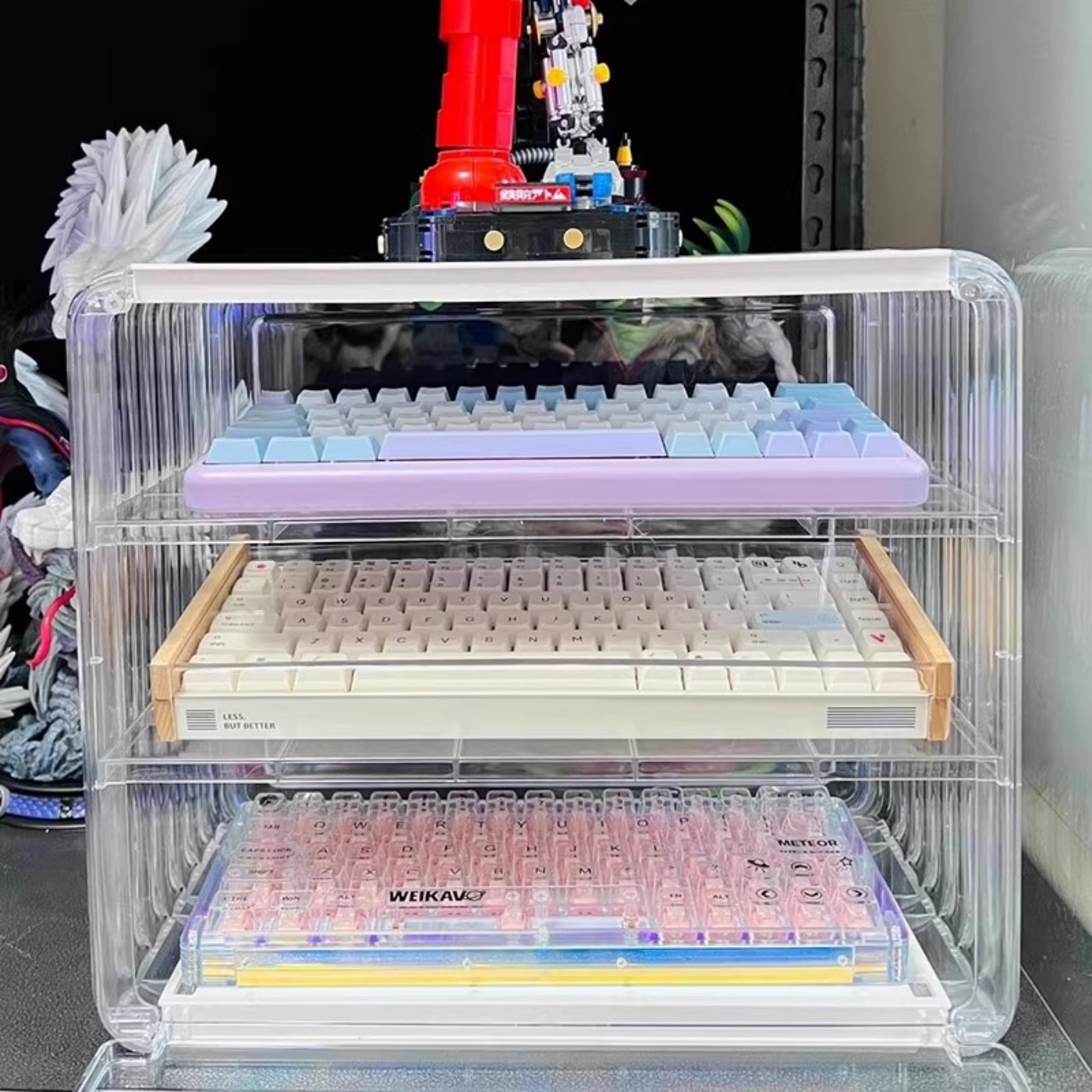 键盘桌面收纳盒整理展示柜