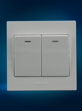 西蒙开关插座面板50双开单控双联两开二开单联二位L51021B关86型2