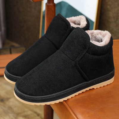 冬季防滑保暖中老年人包跟棉拖鞋