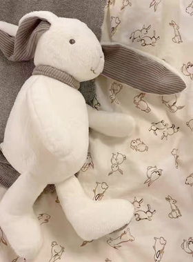 softlife白色丑萌兔子玩偶女孩安抚公仔生日礼物儿童陪睡毛绒玩具