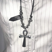 25s秋新韩国正品 代购 Y2K日系时尚 Shawne 长款 复古十字架吊坠项链