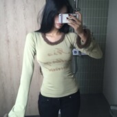 Shawne 饰字母印花显瘦百搭舒适T恤 Y2K毛圈装 26s春新韩国正品 代购