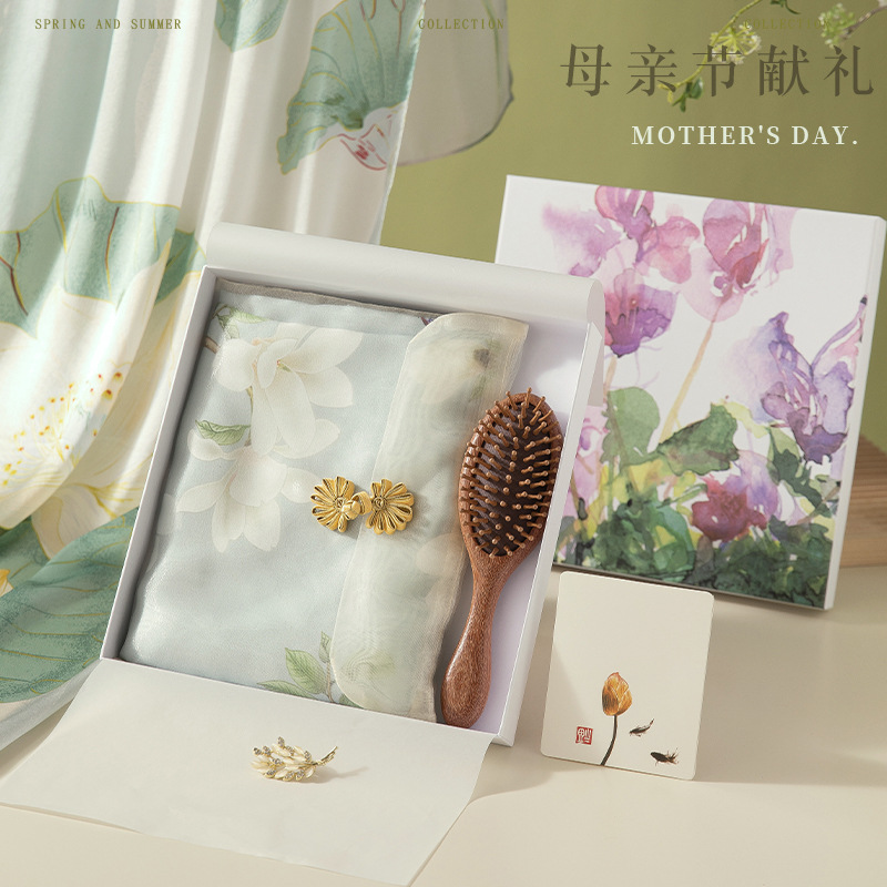 100%桑蚕丝丝巾母亲节礼物送妈妈