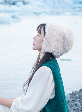 羊羔毛加绒加厚防风旅拍雪地帽