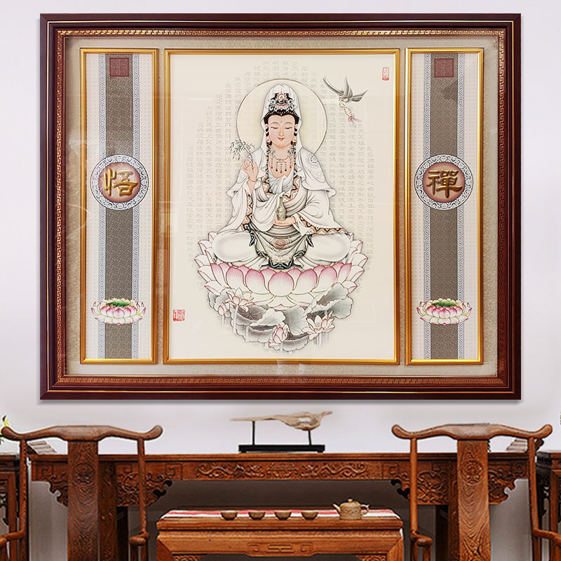 观音菩萨画像定制台湾工艺挂画图片