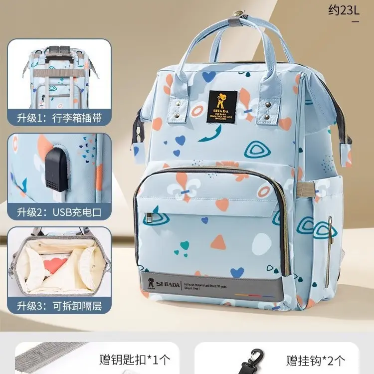 适合带娃出门的包新款妈咪包多功能双肩大容量妈妈包时尚孕妇待产