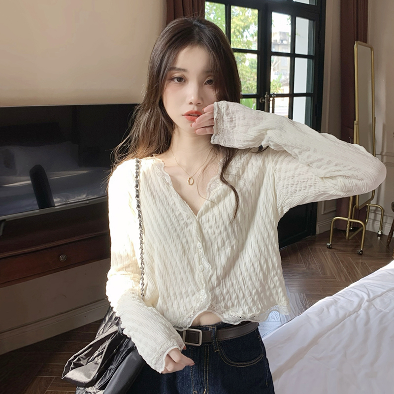 胖妹妹长袖chic温柔上衣女