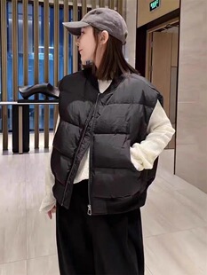 显瘦2025冬装新款加厚棉马甲女短款棒球领宽松韩版小个子马夹潮