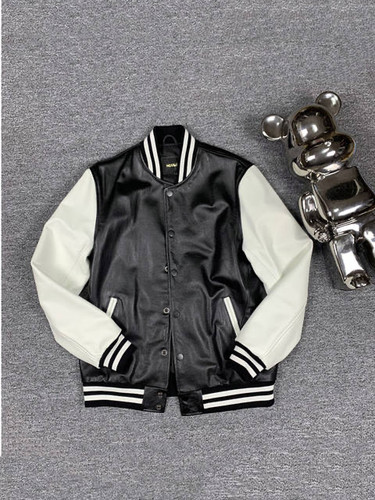 真皮棒球服定制刺绣夹克