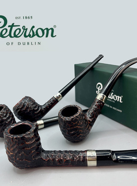 爱尔兰Peterson彼得森Junior 复古镍圈乡土雕刻烟斗石楠木入门斗