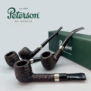 爱尔兰Peterson彼得森Junior 复古镍圈乡土雕刻烟斗石楠木入门斗