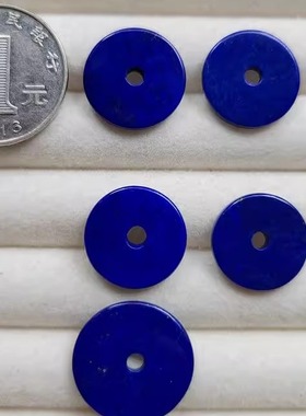 包邮天然青金石平安扣吊坠 项坠 锁骨坠 正面无白少金 一物一图