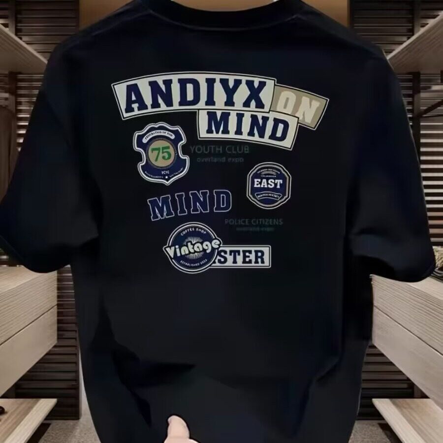 潮牌t短袖美式高街短袖t恤男夏季潮牌宽松印花痞帅百搭半袖上衣短
