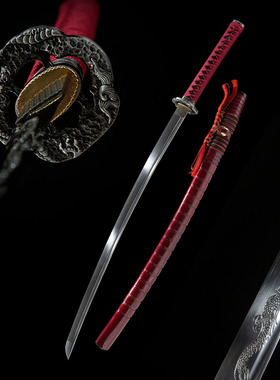 外贸手工红色日本刀长款打刀一体