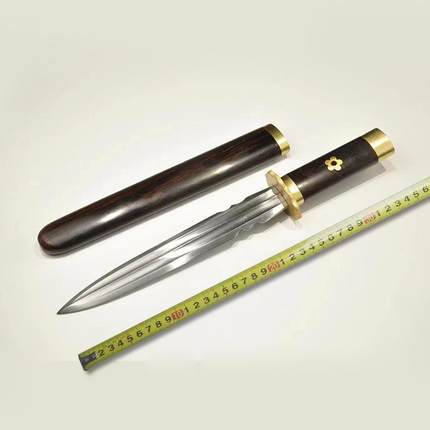 龙泉周匠刀剑礼品短剑汉剑一体车载防身短刀宝剑 未开刃0070MYJ