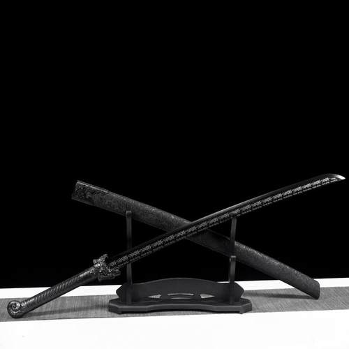 龙泉刀剑一体纯手工锻打高锰钢