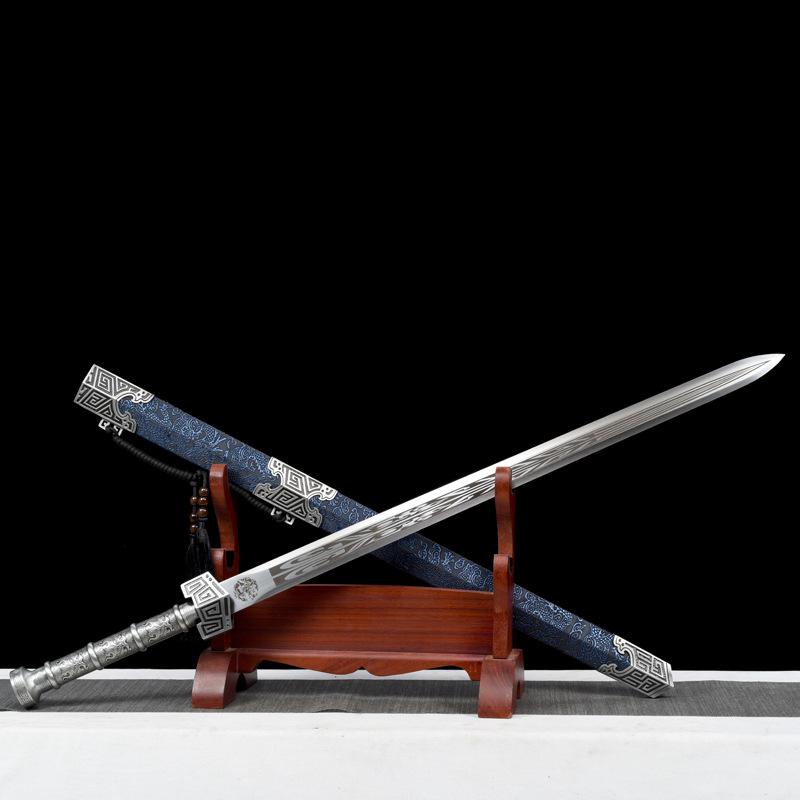 龙泉刀剑手工锻打一体龙骨重剑