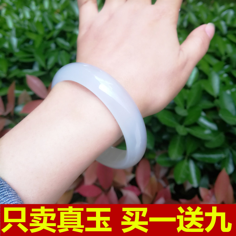 天然冰种白月光荔枝冻白玛瑙手镯年轻少女白玉髓玉镯子细条紫罗兰