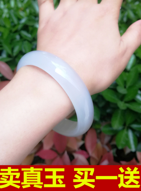 白玉髓白月光玛瑙手镯冰种荔枝冻