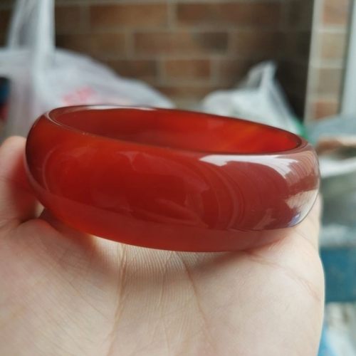 高档正品红玛瑙手镯加宽轮胎真货