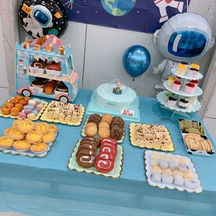 饰纸盘子一次性生日派对布置可爱甜品台展示架婚礼摆件餐盘 活动装