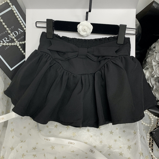 夏天甜辣裙公主蓬蓬裙半身裙套装chic蝴蝶结美式黑色蛋糕短裙辣妹