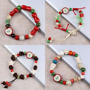 景德镇新款彩虹苹果手串女小众设计彩色串珠陶瓷手链闺蜜情侣手饰