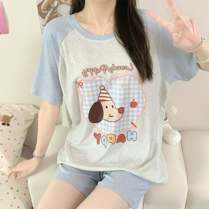 睡衣女夏季2025新款短袖薄款莫代尔大童12高初中学生15岁女孩可爱