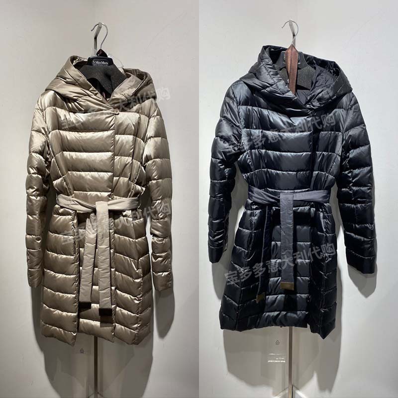 宝多多意大利代购'S MAXMARA 23秋冬新款NOVEF连帽系带压纹羽绒服