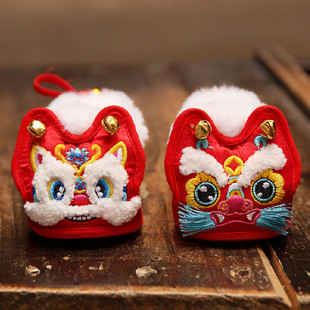 祥云龙虎头鞋婴幼儿手工民俗特色传统布老虎鞋袜男女宝宝拍照摄影