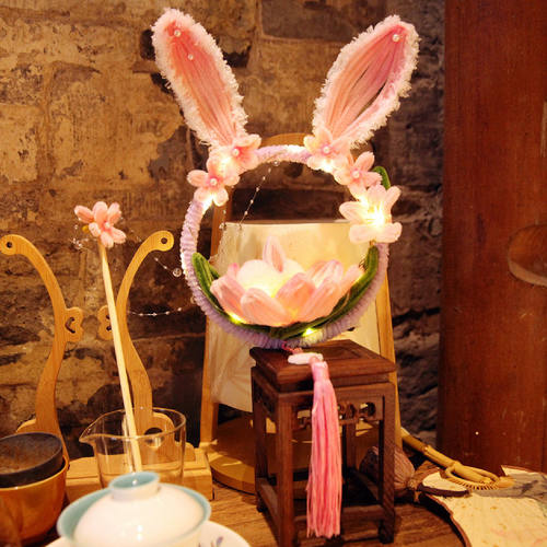 中秋节日兔子灯笼成品扭棒