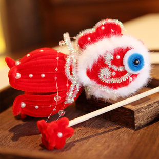 扭扭棒金鱼灯笼成品过新年纯手工手提发光红鲤鱼花灯复古风宫灯笼