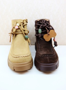 Tigrisso蝶愫2025秋蹀愫可拆饰扣袋鼠鞋增高马丁女靴子TA65711-51