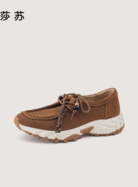 zsazsazsu莎莎苏2025秋休闲单鞋运动绑带女复古袋鼠鞋ZA65377-31