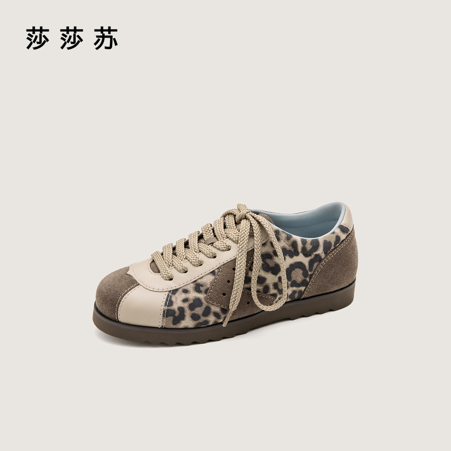 zsazsazsu莎莎苏2025秋板鞋运动休闲豹纹德训鞋女鞋ZA65522-40/41