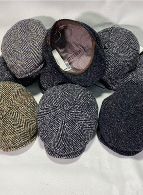 美国STETSON 小贝克汉姆同款纯羊毛同款复古八角报童鸭舌休闲帽子