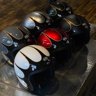 复古摩托电动车头盔34小盔体半盔