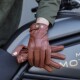 MOTOR复古牛皮机车骑行网眼透气手套真皮摩托车加绒保暖全指套