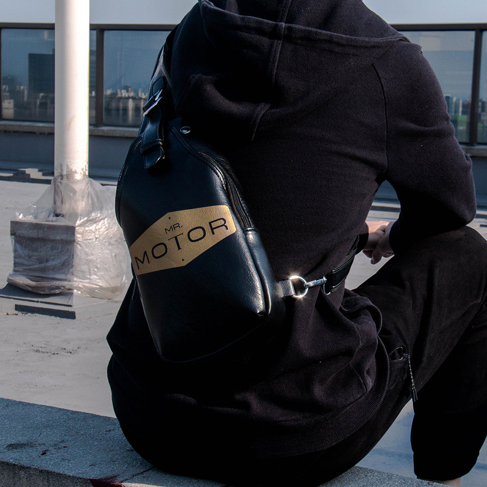 MOTOR 복고풍 야외 스포츠 라이트 오토바이 라이딩 숄더백 가죽 크로스 바디 핸드백 소형 백 가슴 가방