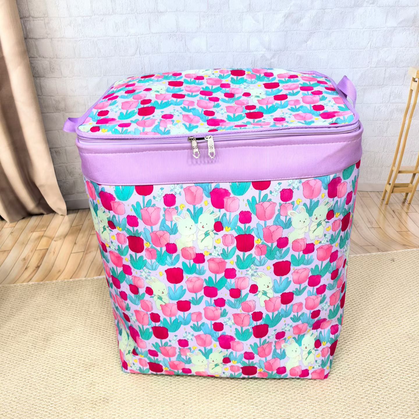 收纳箱加厚帆布带钢圈防潮收纳箱